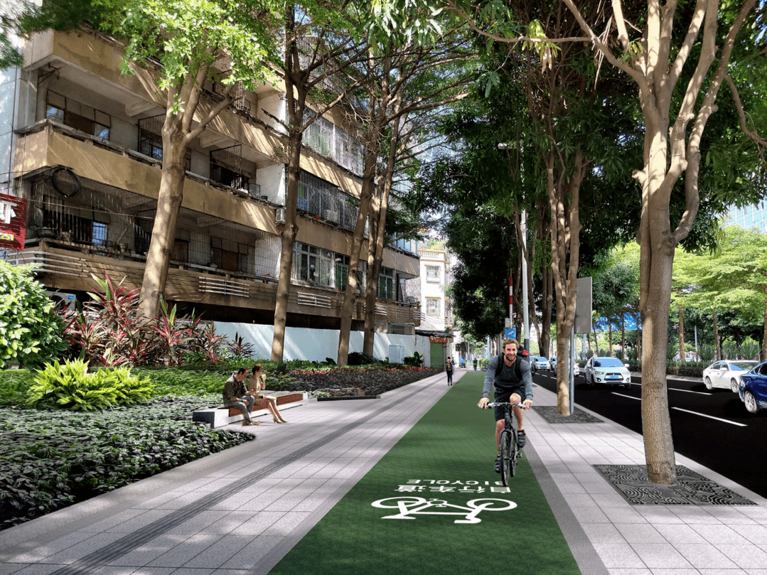 改造前 >>在本次提升中,新建街道人行道宽度不小于2米,改建街道刃行