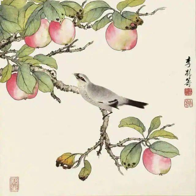 李鹤筹花鸟画工细而不腻满纸书卷气