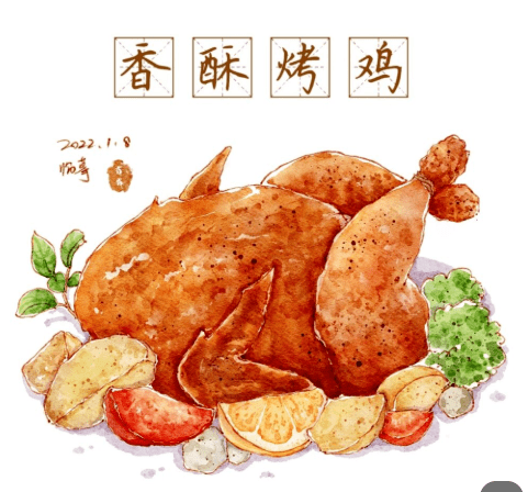 本週主題:美食插畫-雞肉