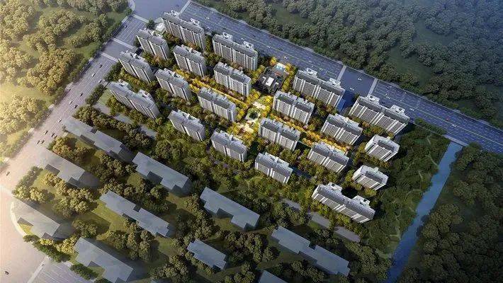 行列式布局的住宅平行排列,公共设施,绿地,景观等被穿插安排在住宅