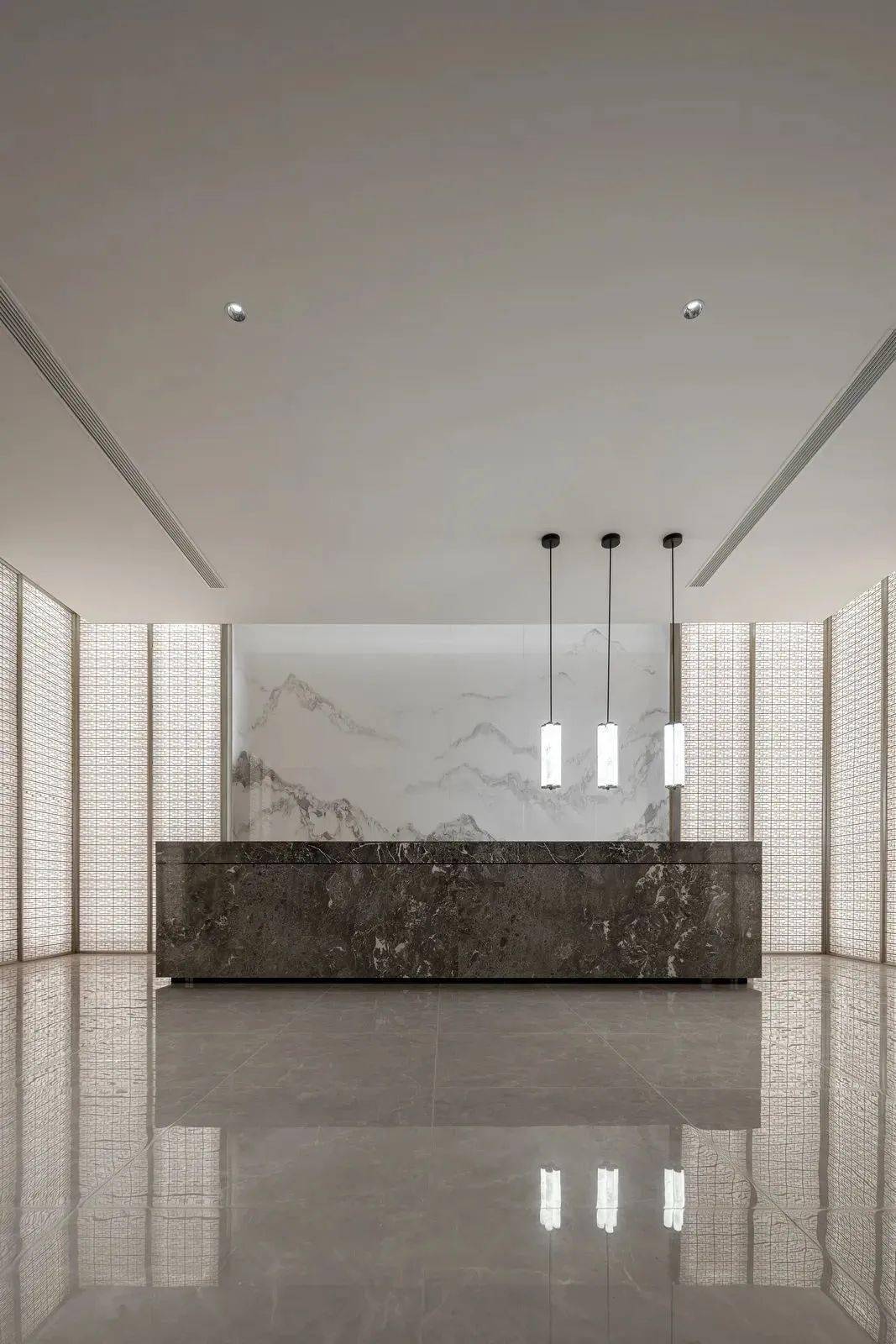 大理石前台设计,不一样的低奢感