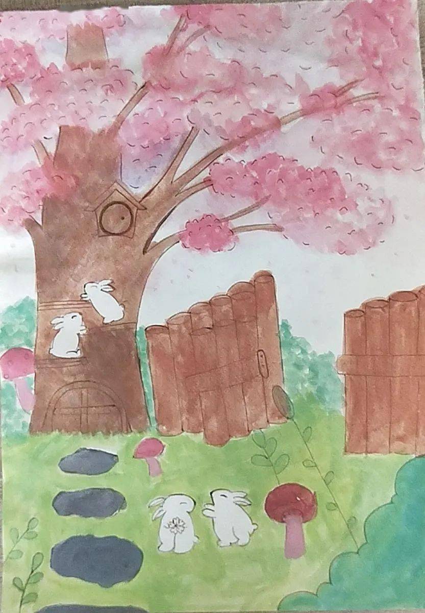 榆山小学开展线上樱花节画展主题活动