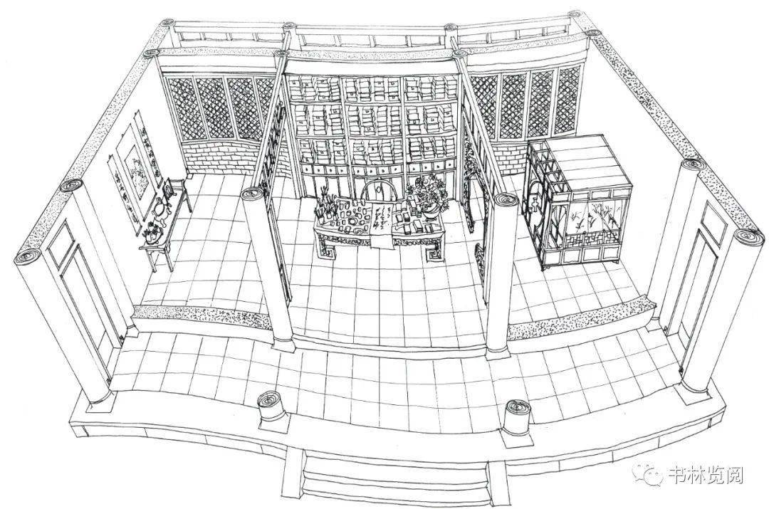 古代房间内部简笔画图片