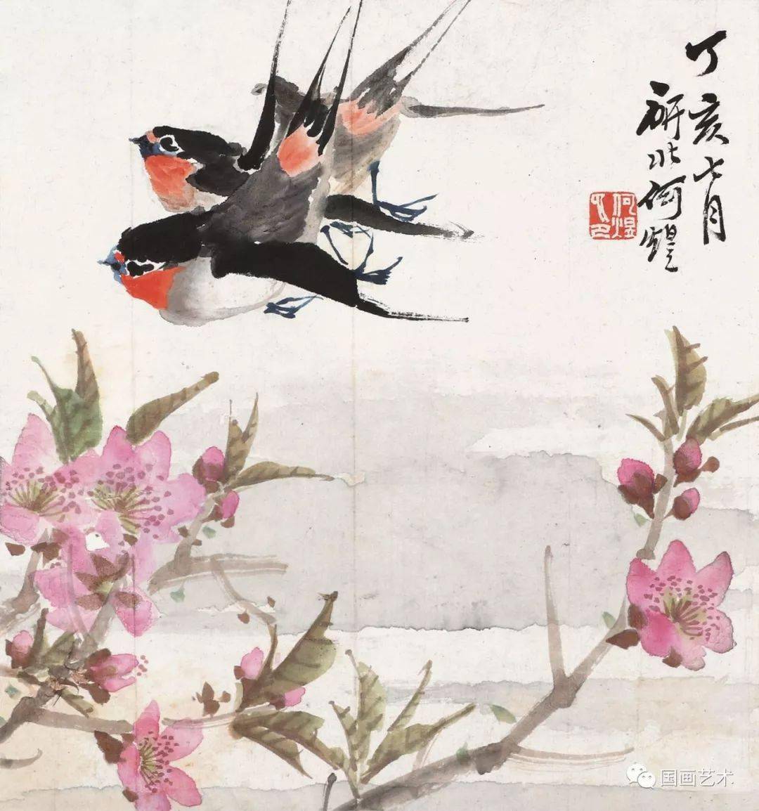 桃花灼灼小鸟鸣春