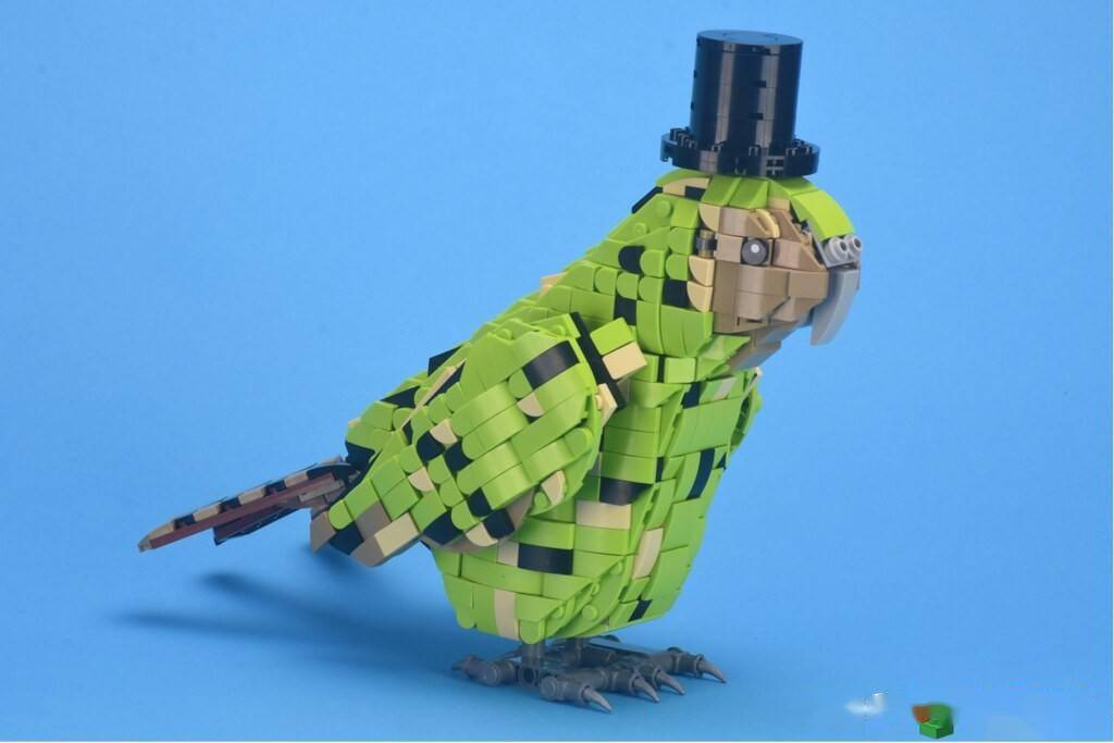 世界上唯一一种不会飞行的鹦鹉用乐高搭建出的它是什么样子呢