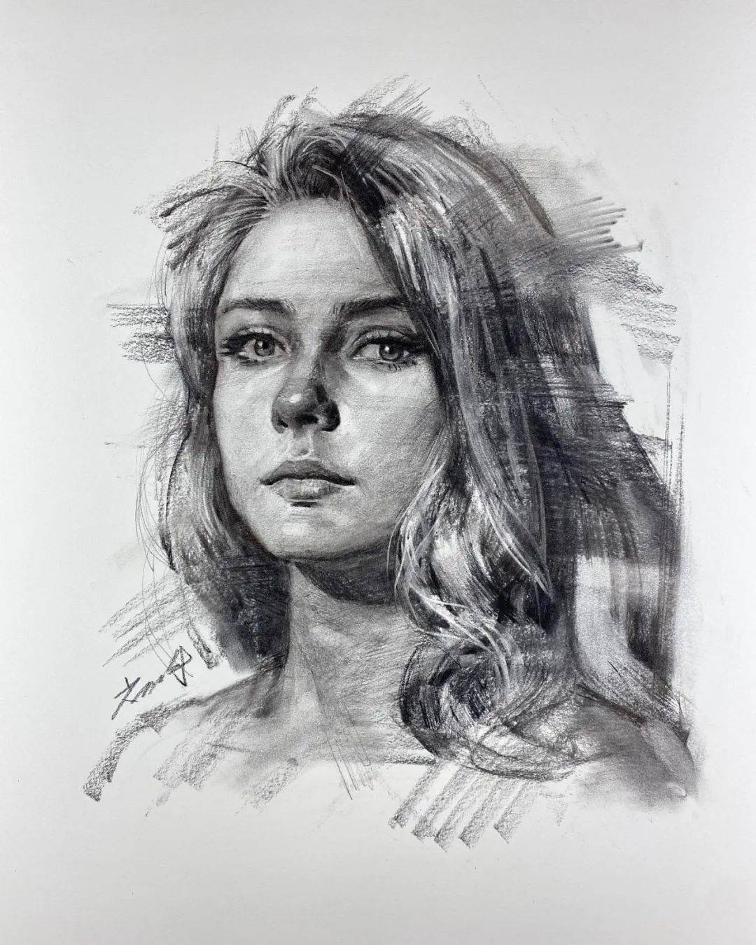 素描充满新的思想,新的生命艺术家的作品太有味道了激情四射的画风有