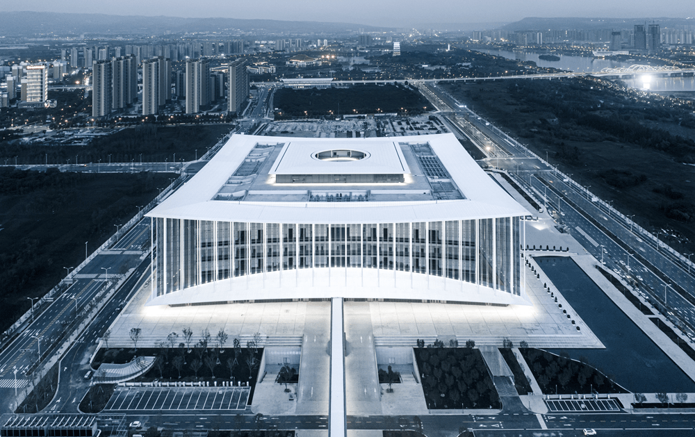首发精品yang西安丝路国际会展中心室内设计方案两版效果图施工图物料
