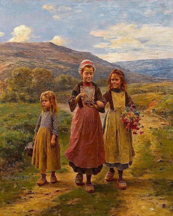 法国艺术家塞萨尔帕滕农家生活油画