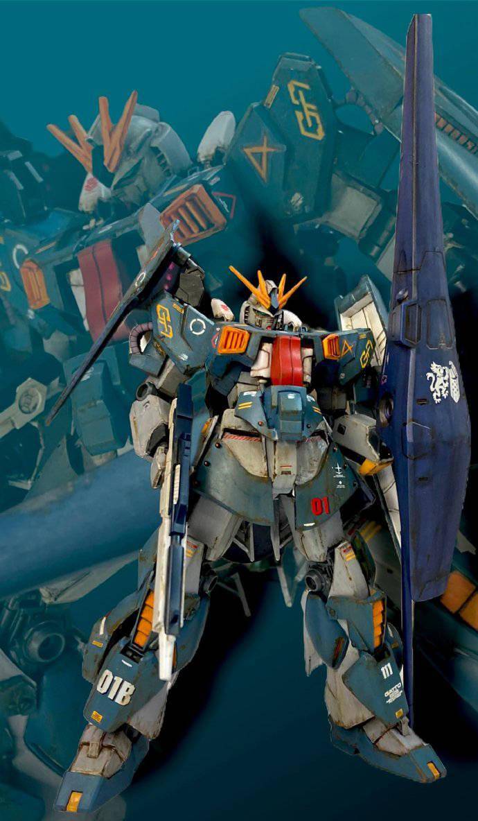 旧化重涂陆战重装型牛高达模型