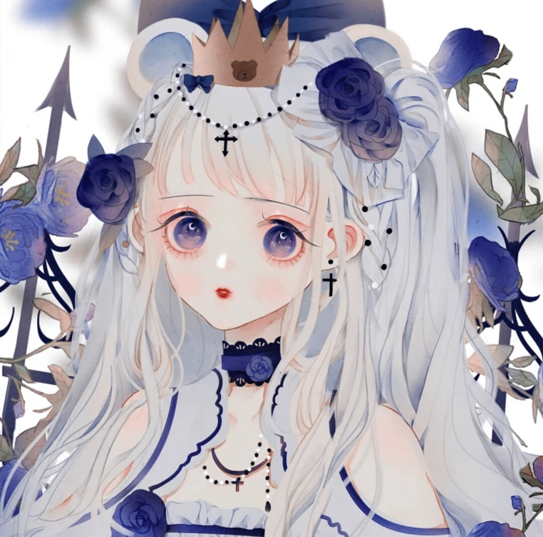动漫头像戴着王冠的绝美女头