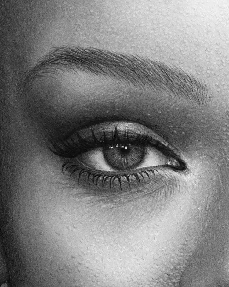 超写实艺术家公布绘画过程,网友:眼会了,手没会_画作_磨时间_作品