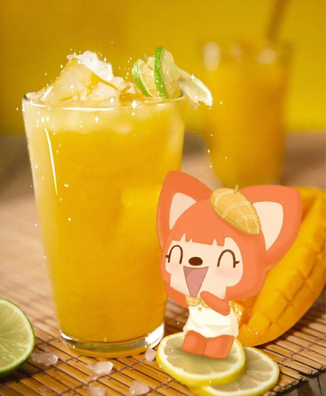 狸吃吃 | 喝杯芒果绿茶犒劳一下自己_备用_丁取_蜂蜜