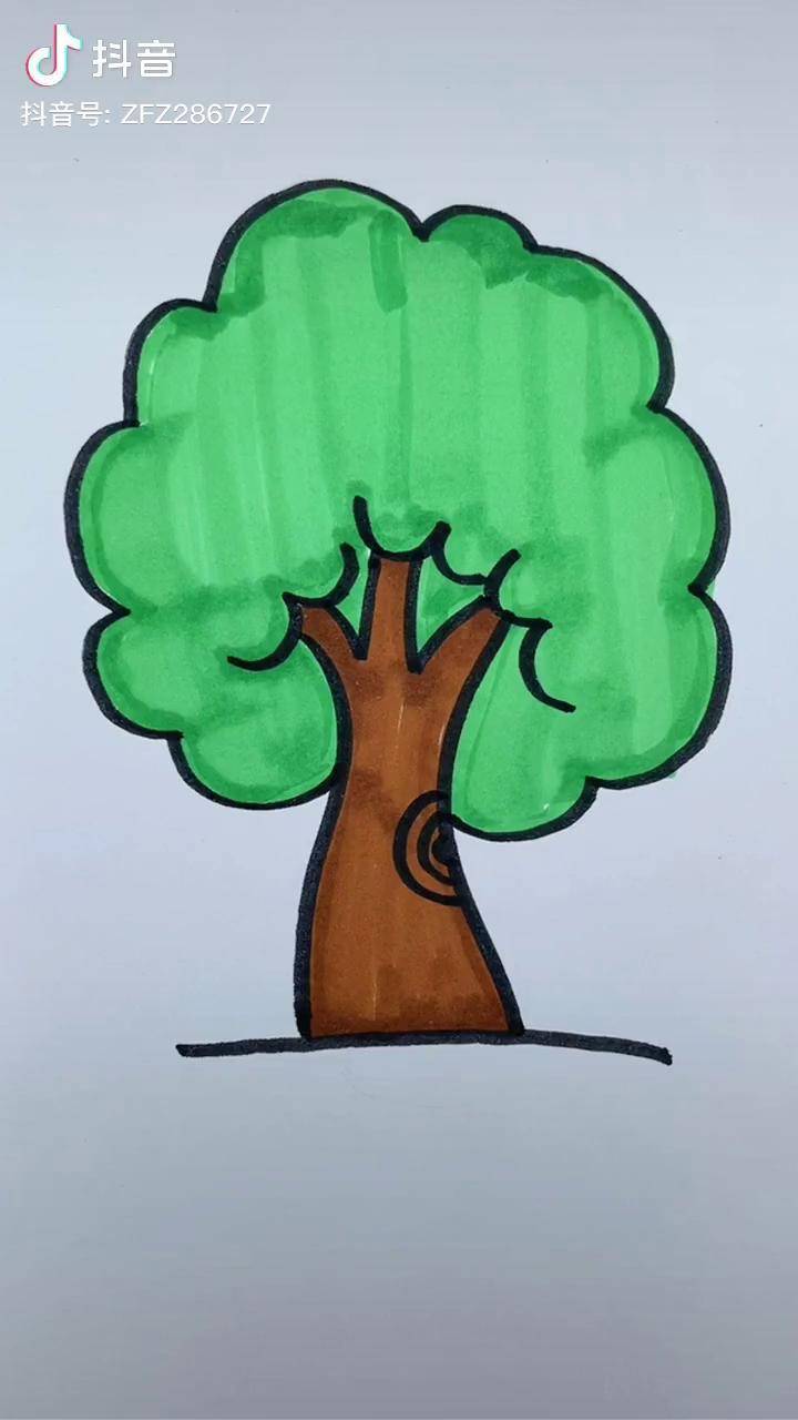 儿童学画大树图片