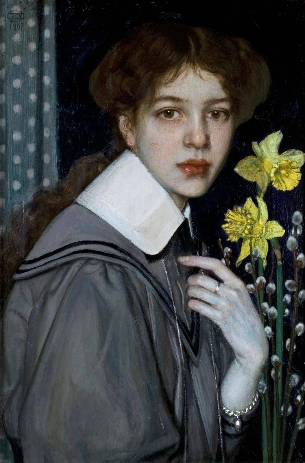 德国新艺术派画家奥斯卡茨温彻的肖像油画艺术作品欣赏