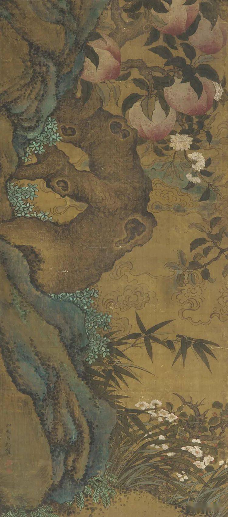 書画骨董掛軸 中国美術 桂菊山禽図 明時代 呂紀銘 工芸品 故宮博物院