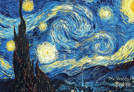 玩家在我的世界中还原梵高名画星月夜