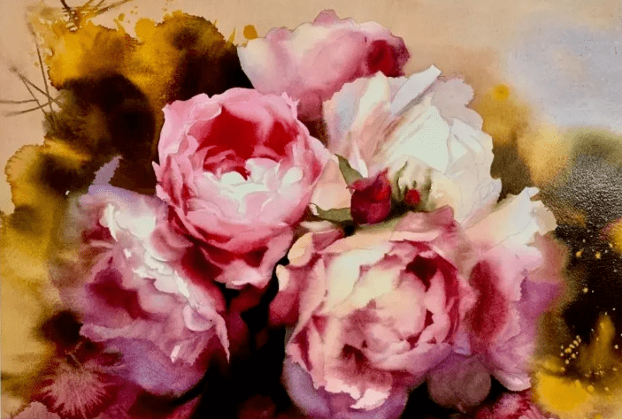 这组水彩花卉色彩清新让人心生欢喜