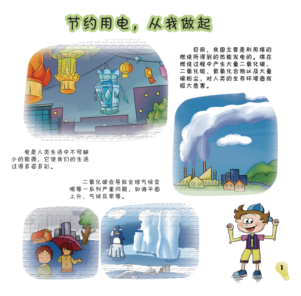 知识,融入场景故事,通过主人公一问一答式的对话,既把节电方法说清楚
