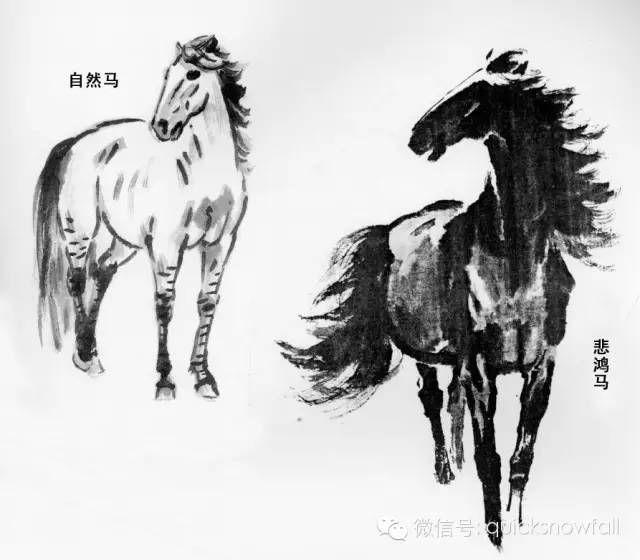 徐悲鸿国画马的绘画技法