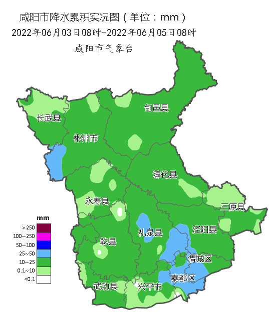 大風天氣,全市小到中雨,局地大雨,彬州,秦都,渭城,禮泉出現短時暴雨