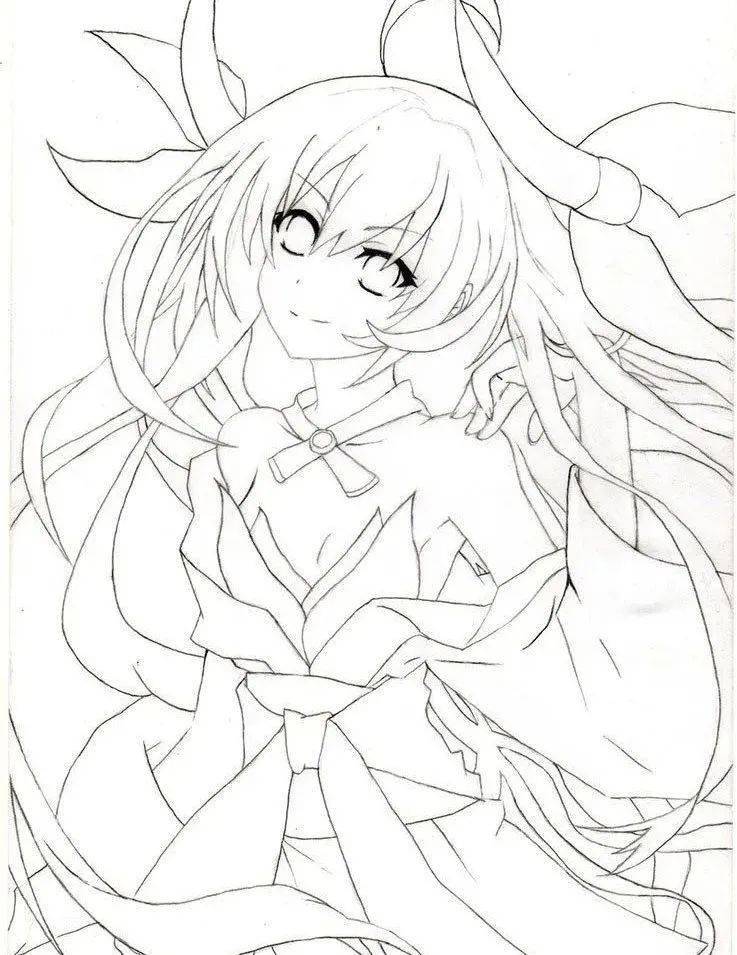 绘画技能分享|线稿分享第95期——《约会大作战》