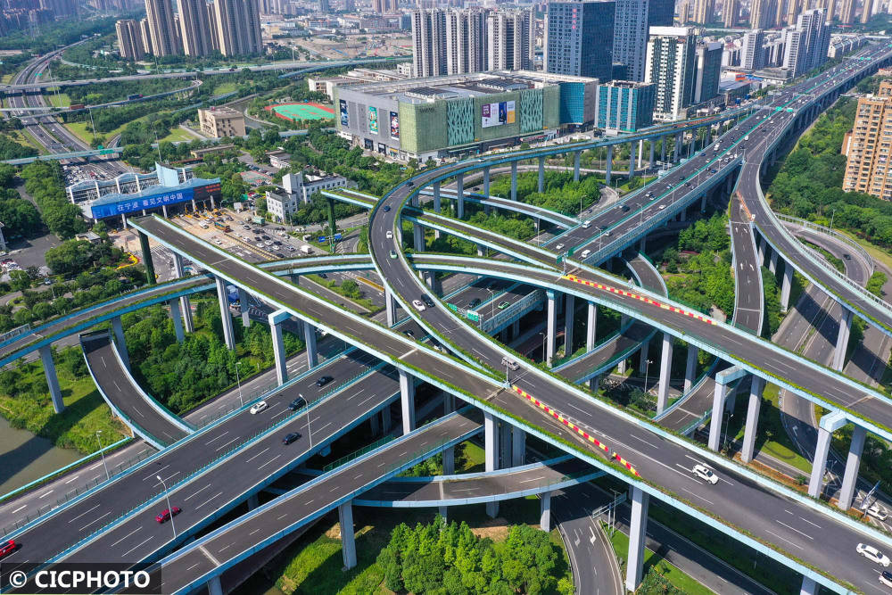 浙江宁波:编织"立体交通网" 破解"城市拥堵症"_胡学军_立交桥_无人机