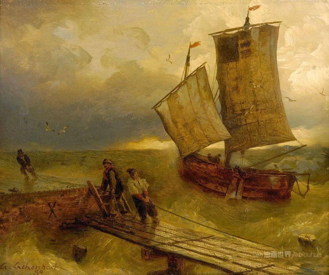 浪漫主义风格的德国风景画家安德烈亚斯阿亨巴赫油画作品欣赏