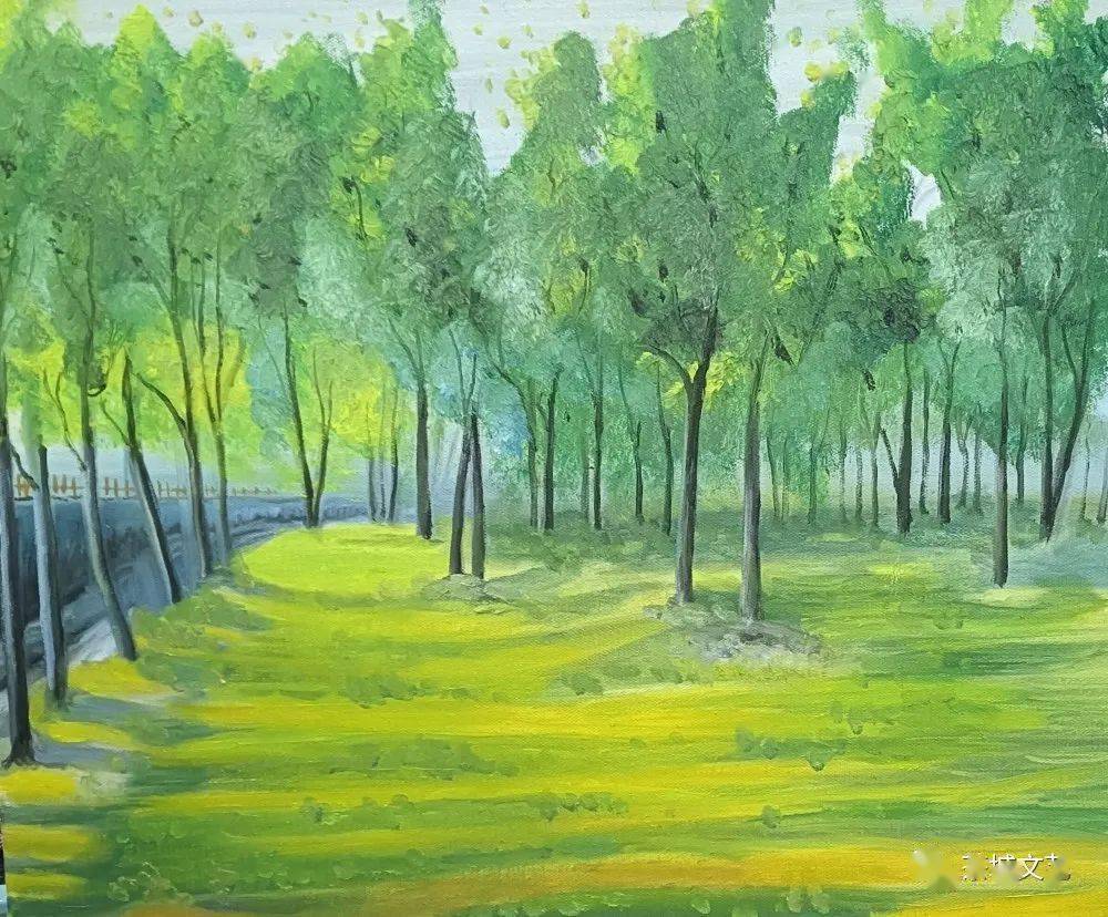 丹青| 透过阳光的树林_油画_遵义_文艺