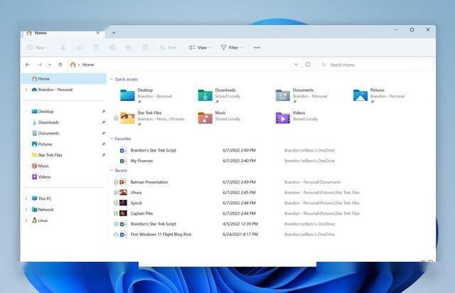 Win11的新文件资源管理器标签即将发布