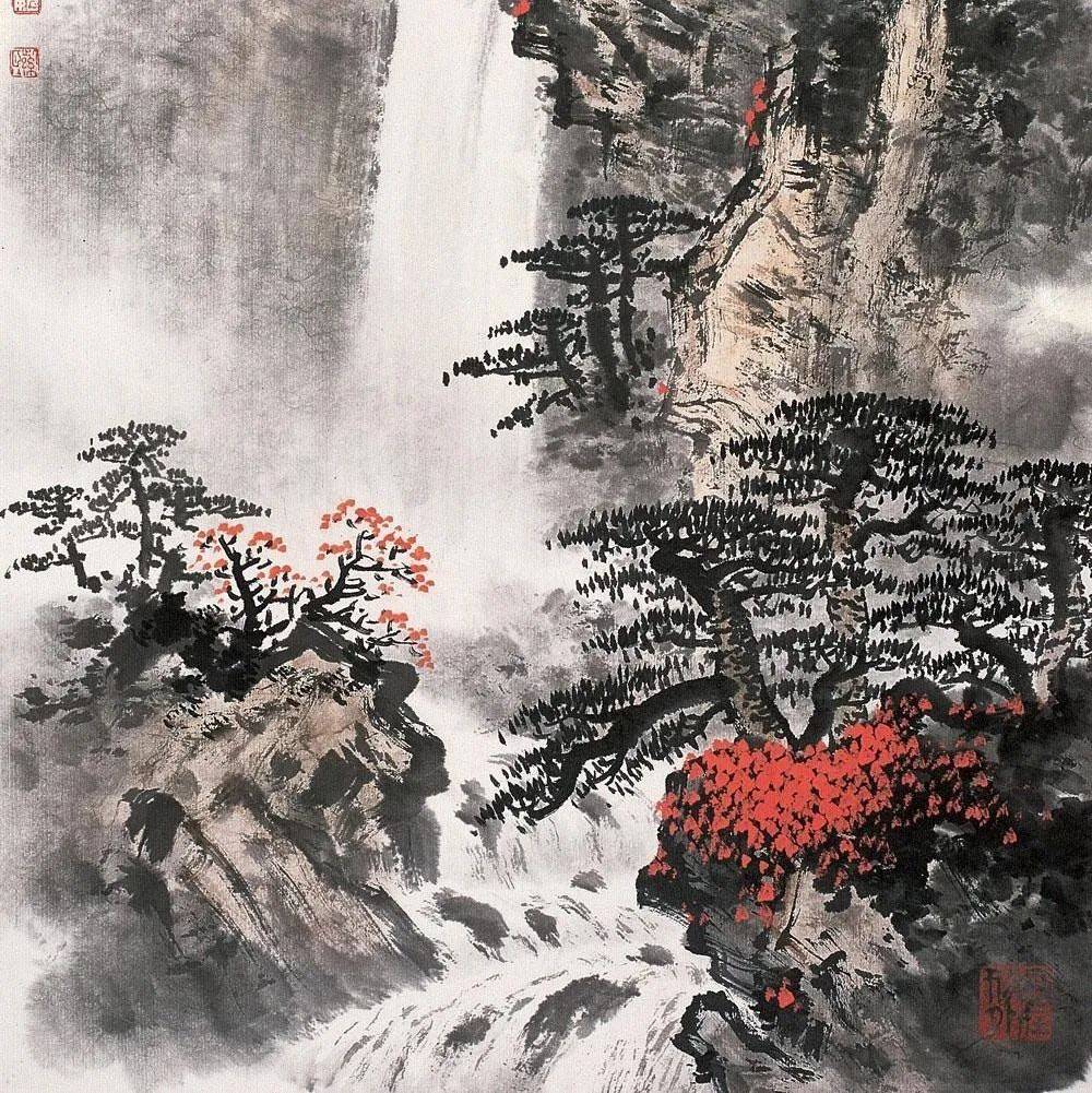 这位名家的山水瀑布图,看着就很清凉!_紫熙_中国_波罗蜜