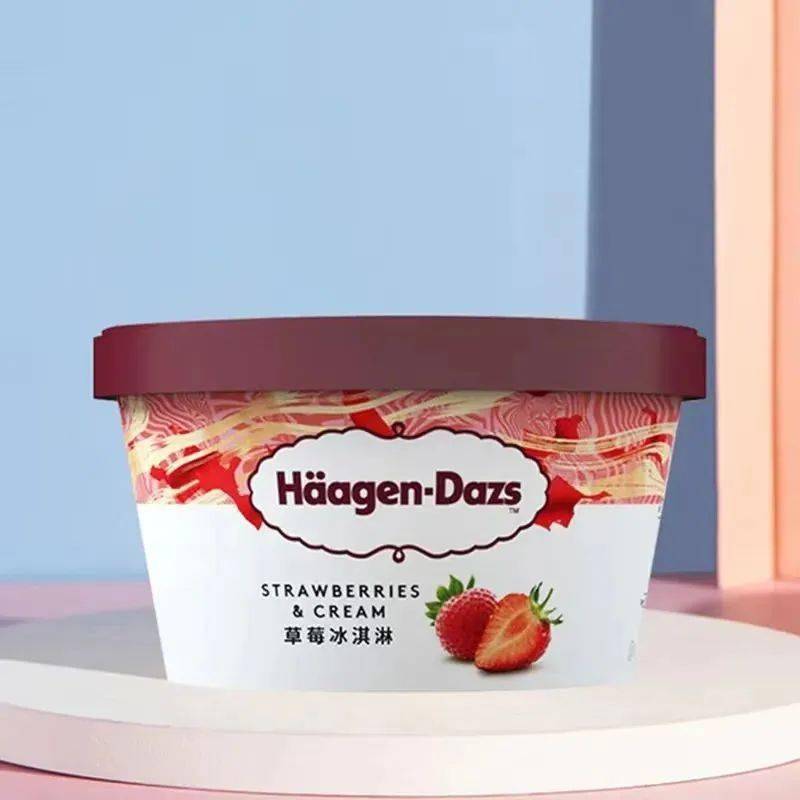 哈根达斯冰淇淋149元购门市价350元的58g8杯送2杯共10杯香草草莓