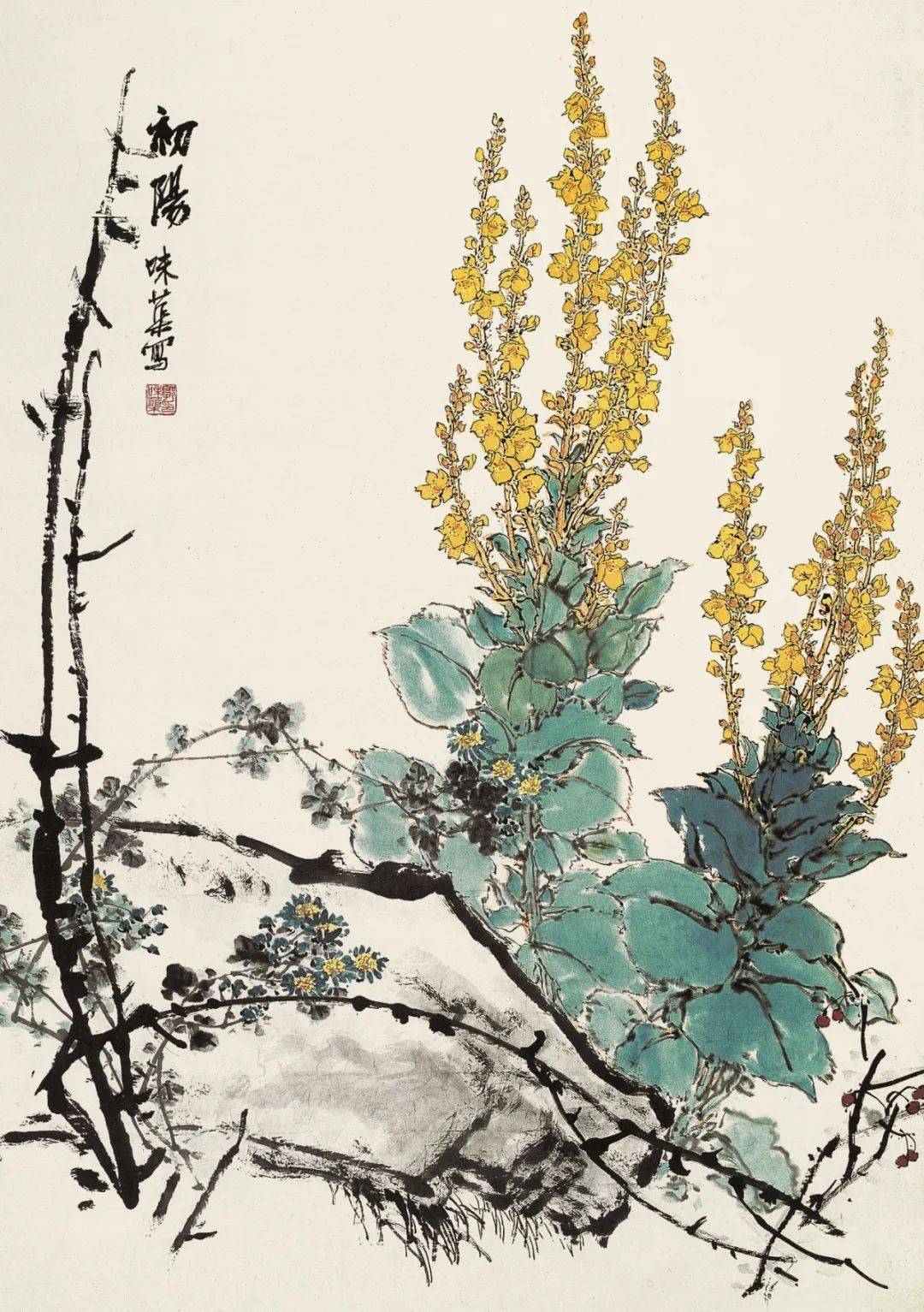 这旷野山花图,太美了_国画_鹿岩_黄山