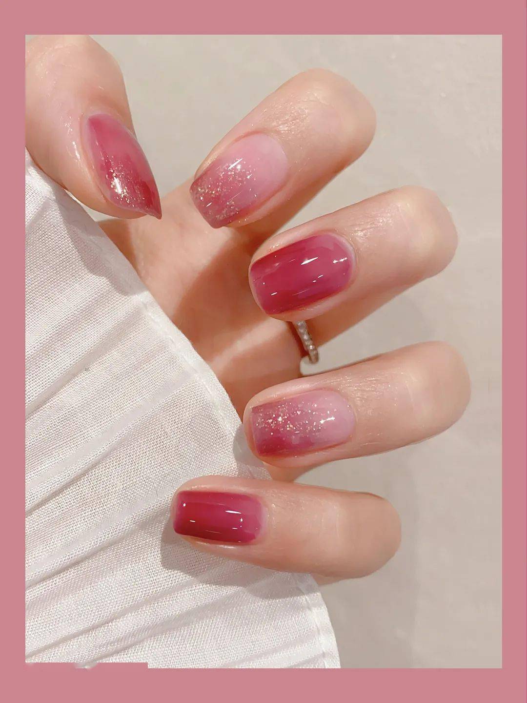 4个不同色系的显白美甲款式可盐可甜还不赶快做起来