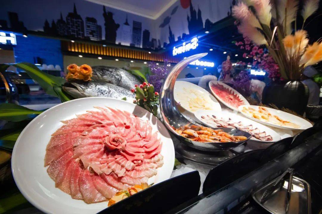 榴莲刺身小甜虾无线畅吃打卡鲅鱼圈首家日料海鲜自助海之乡