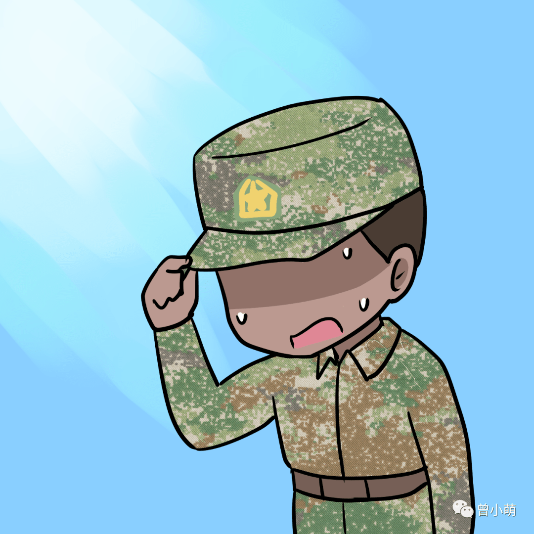 兵哥晒得也太黑白分明了吧