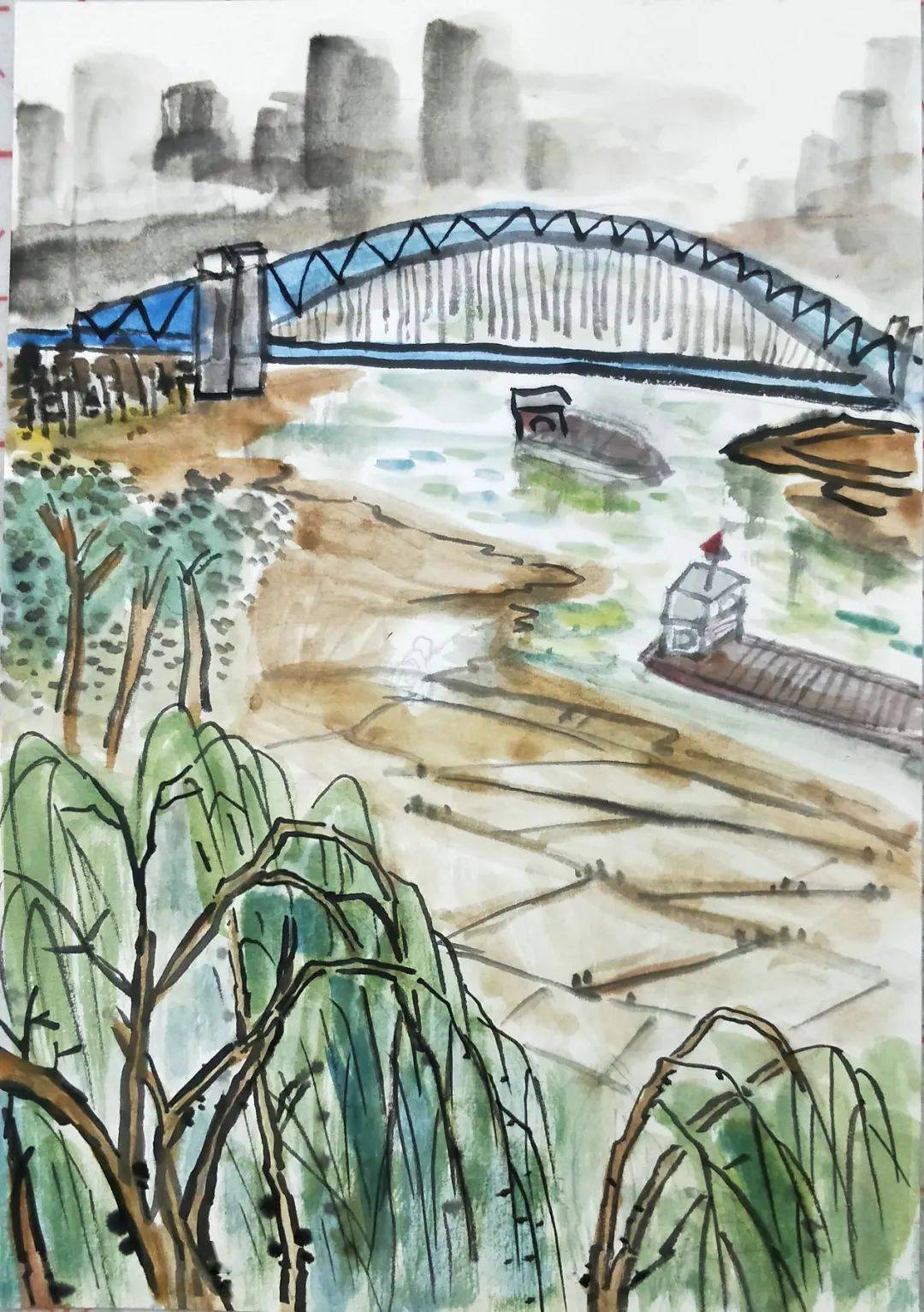 夏县白沙河绘画图片