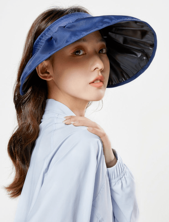 女明星都抢着戴的黑胶防晒帽减龄显脸小夏天再也不怕晒