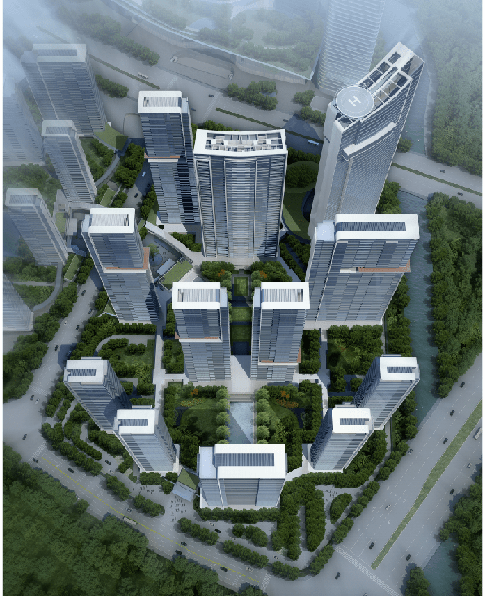 信达|杭州壹号院鸟瞰图02专业队伍打造匠心品质建设过程中,项目楼栋较