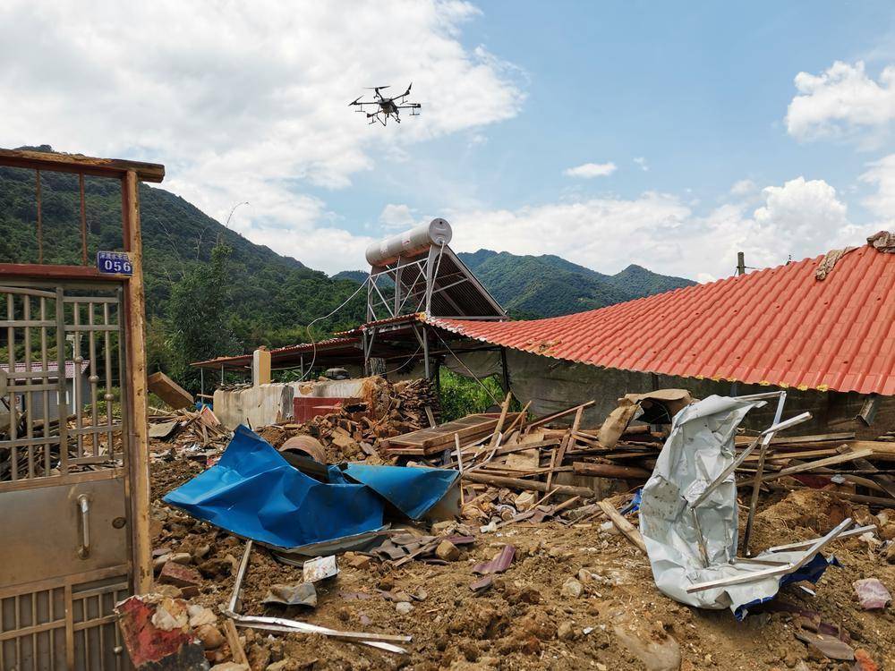 韶关始兴无人机助力灾后消杀已完成消杀面积60万平方米