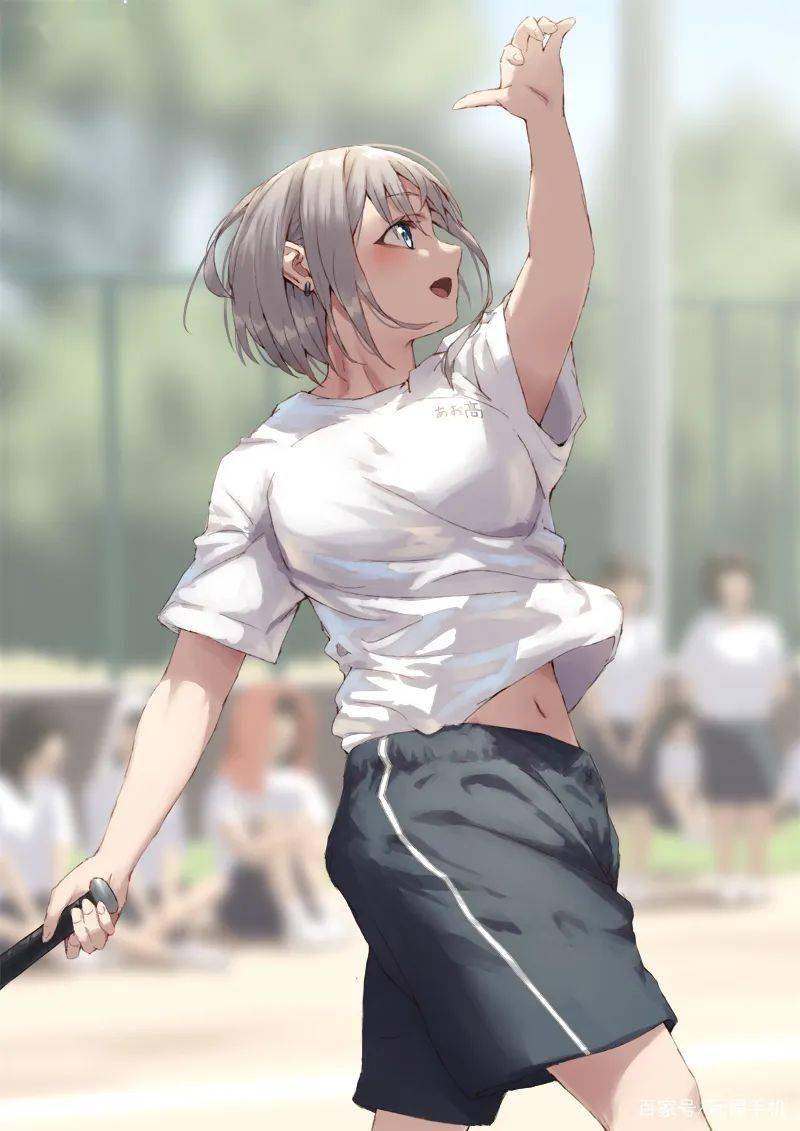 日本绘画师笔下「运动中的日本女高中生」,二次元美少女香汗直流_投球