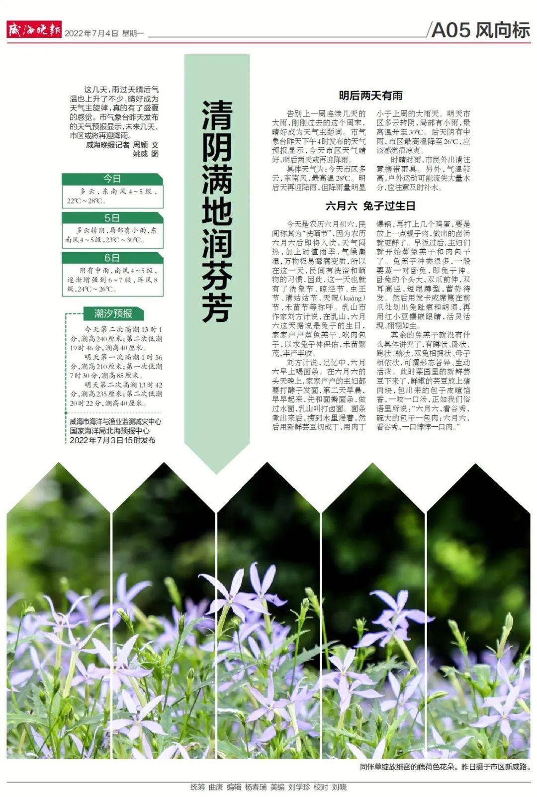 悦读晚报 7月4日威海晚报精选版面