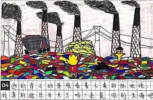 助力双碳四联漫画线上展杜艳芳侯楚淇王朝弘王瀚文王鹏鸿同学生态环境