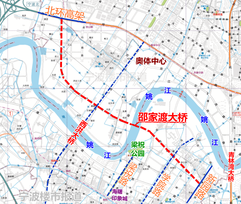 连接海曙和江北横跨姚江宁波邵家渡大桥即将开建