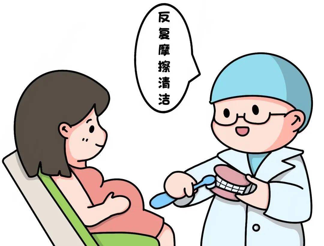 孕妇刷牙卡通图片图片