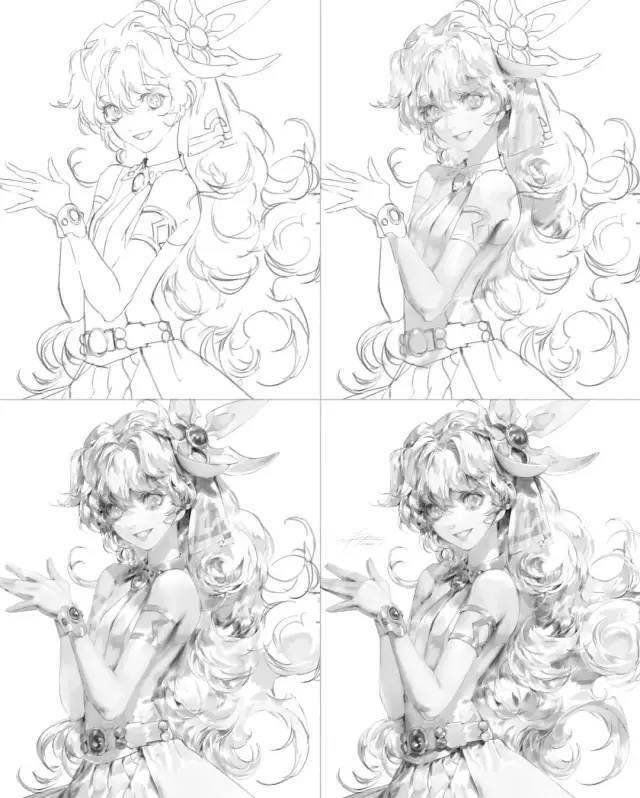 高级灰色系的宫廷风纯手绘头像