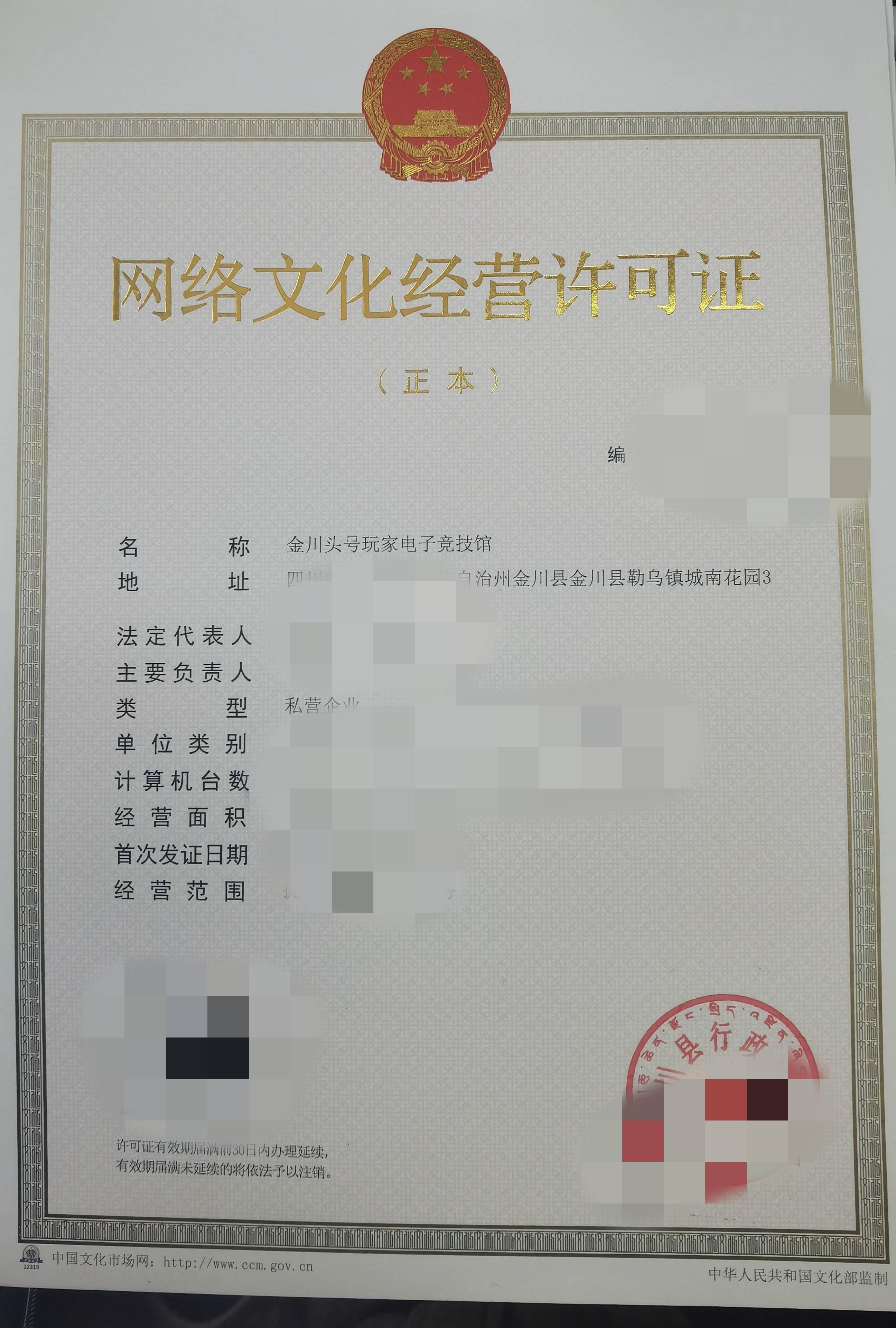金川县颁发首张《网络文化经营许可证》_审批_服务_行政