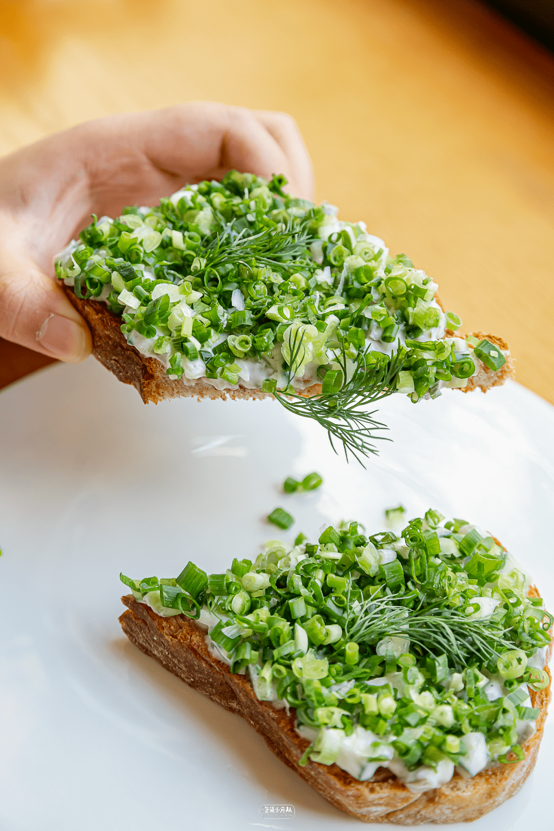 烤得焦焦脆脆的面包,再配上酸奶,黄瓜,酸黄瓜.看到就沉默的绿「一片绿