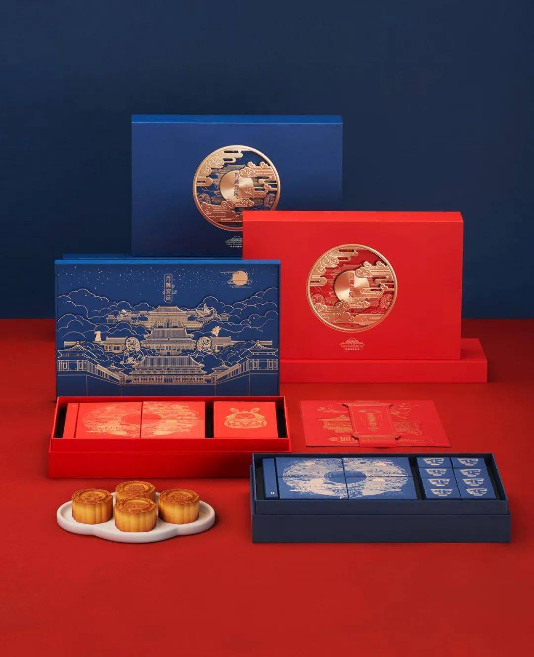 现代简约风格月饼包装盒设计这类型的月饼包装更加侧重于创意而不是