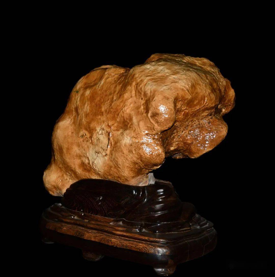 【金雕】石种:藏瓷规格:100cm×45cm×65cm题名:【金熊】石种:藏瓷