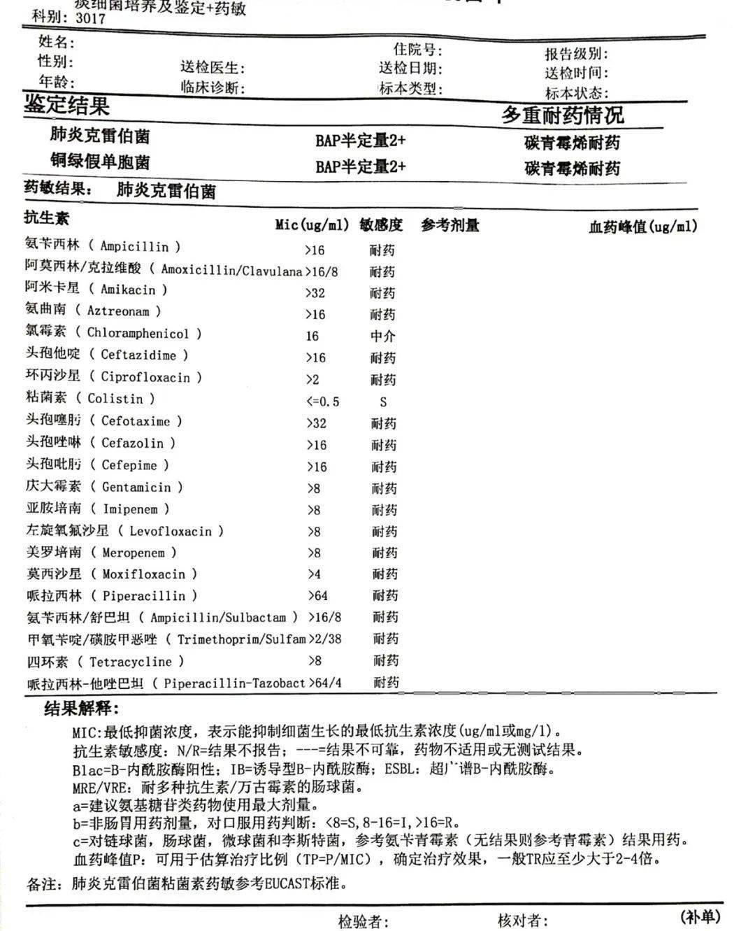 尿培养报告单图片图片